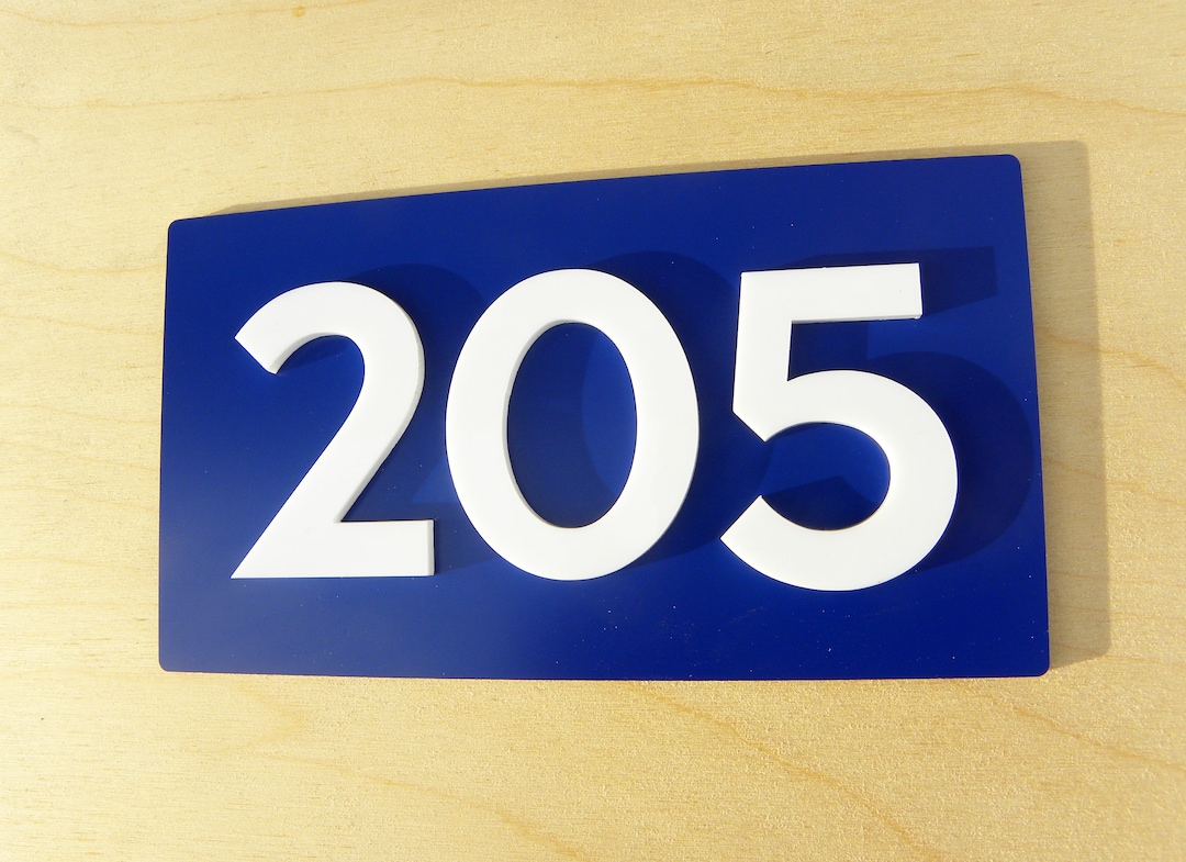 Front Door Number Signs. Blue Plates for Doors. Apartment Plate Numbers