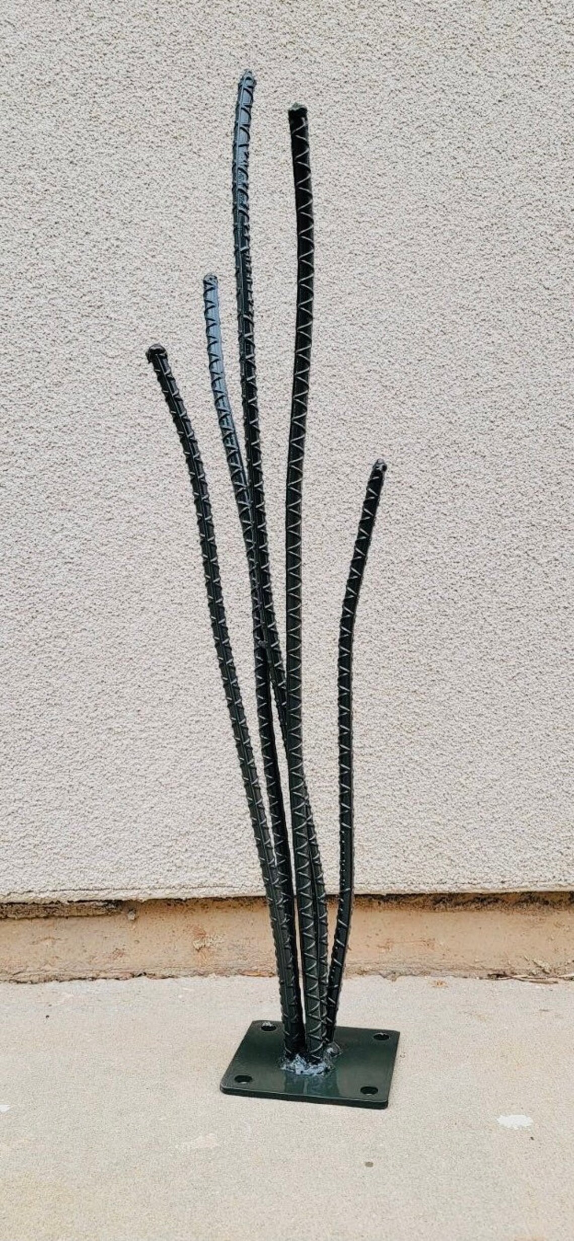 Metal Grass Yard Art Dark Green Textured Metal Grass Metal Etsy
