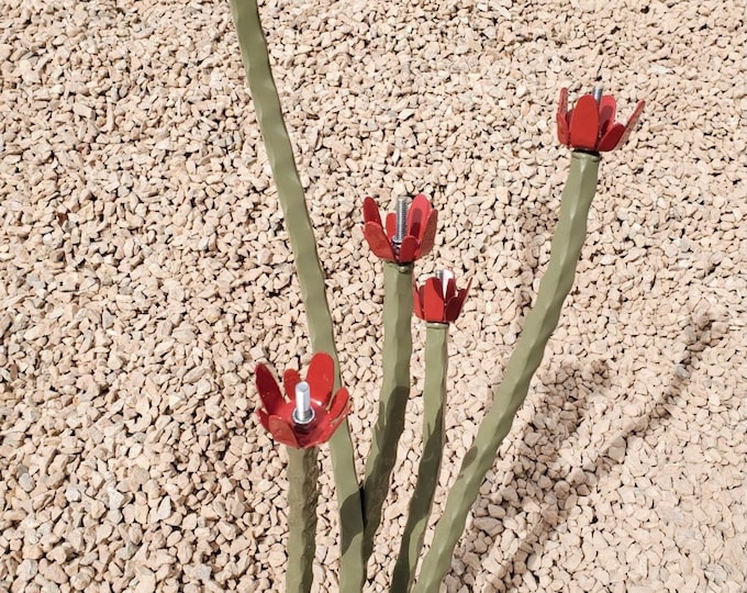 Metal Ocotillo Metal Sculpture Yard Art Metal Cactus Steel Etsy