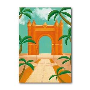 Arc de Triomf - Barcelona - Colección de Ilustración de Arte Impresión Papel Postal A6 Póster A4 España Arco Monumental Passeig de Lluís Companys