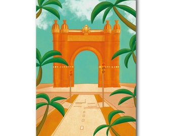 Arc de Triomf - Barcelona - Art Illustration Collection Print Paper Postcard A6 Poster A4 Spain Monumental Arch Passeig de Lluís Companys