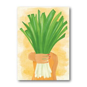 Calçots - Barcelona - Colección Ilustración Arte Calçotada Impresión Gaudí Postal Papel A6 España Gracias Catalana Cataluña Mediterráneo