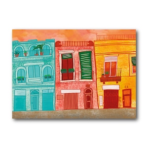 Casas de Gràcia - Barcelona - Art Illustration Collection Print Paper Postcard A6 Poster A4 Spain Local