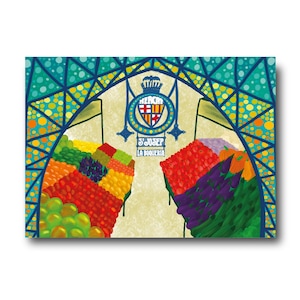 Mercat de la Boqueria - Barcellona - Collezione di illustrazioni d'arte Mercato alimentare Mercado Stampa Carta Gaudi Cartolina A6 Spagna Locale Cataluña