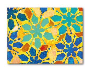 Spanish tile - Barcelona - Art Illustration Collection Print Gaudi Paper Postcard A6 Spain Mosaic Gaudi Patterns Colors Ceramic Azulejos