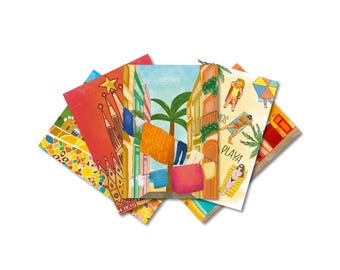 Package Deal: Set of 5 Barcelona postcards - Pick your favorites! | Art Illustration Collection Print Paper A6 Spain Gaudi Postal Hand-drawn