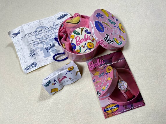 Barbie 35th Anniversary Fossil Hatbox watch