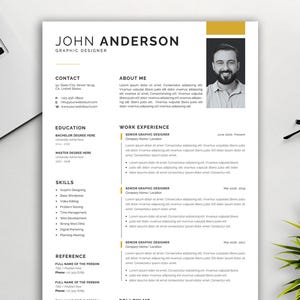 Professional Resume Template – CV Design with Cover Letter (Word, PSD, AI, InDesign)