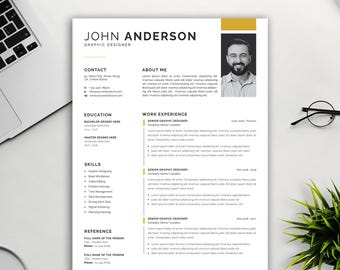 Professional Resume Template – CV Design with Cover Letter (Word, PSD, AI, InDesign)