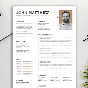 Professioneel cv-sjabloon voor sollicitaties CV-sollicitatiebriefsjabloon modern ATS-vriendelijk (directe download)
