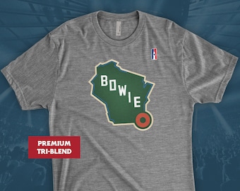 Phish David Bowie Milwaukee Bucks NBA Lot Tee Tri Blend T-shirt