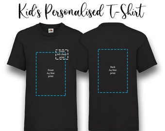 Custom Kids T-shirt Printed Personalised Printed Tshirt | Children School Tshirt Kids Logo image T-shirt Gift for Kids