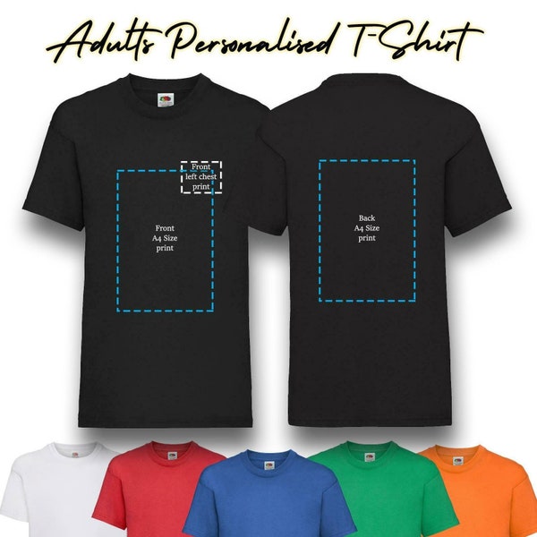 Personalised Adult T-Shirt Custom Printed | Tshirt For Stags, Hens, Parties, Bridesmaid, Events, Weddings, Workwear