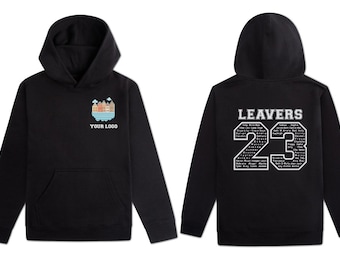 Custom 2024 Leavers Hoodie - Kids Adult Black Hoodie - Class of 24 - End of Year  - High School Leavers