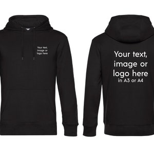 left chest and back print hoodie