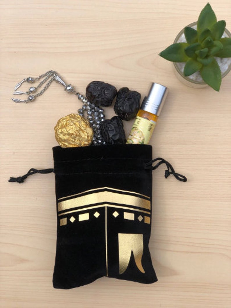 Hajj & Umrah Black Velvet Favour Pouch Gift Bag Islamic Gift Etsy