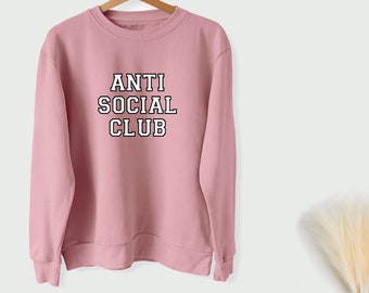 Anti Social Club Ladies Sweatshirt, Christmas Sweatshirt, Gift for Adults, Secret Santa Gift, Clothing, Ladies Women Gift