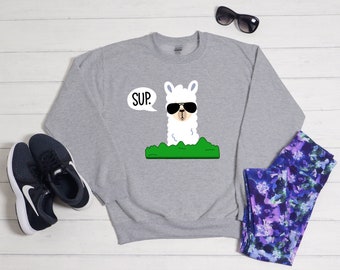 Cool Llama Sup Jumper Spring Fashion Summer Vibes Llama love Slogan Feel Good Sweatshirt Ladies Casual Sweat Light Weight Women's Top