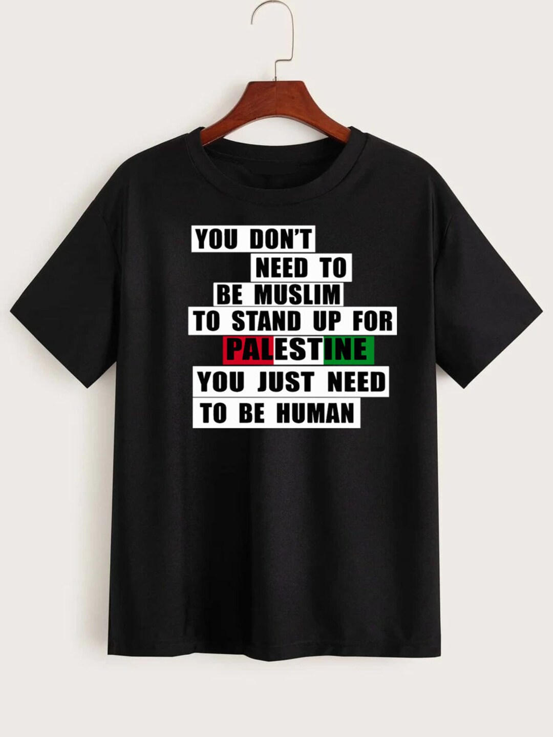 Humanity Palestine Adults T-shirt Support Palestine Palestine Flag Fist