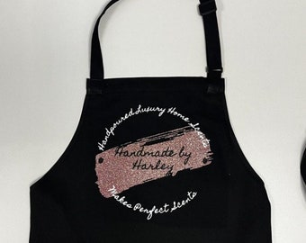 Personalised Bib Apron Business Logo Baking Arts and Craft Florist Hair Nail Eyelash Brows Salon Pocket