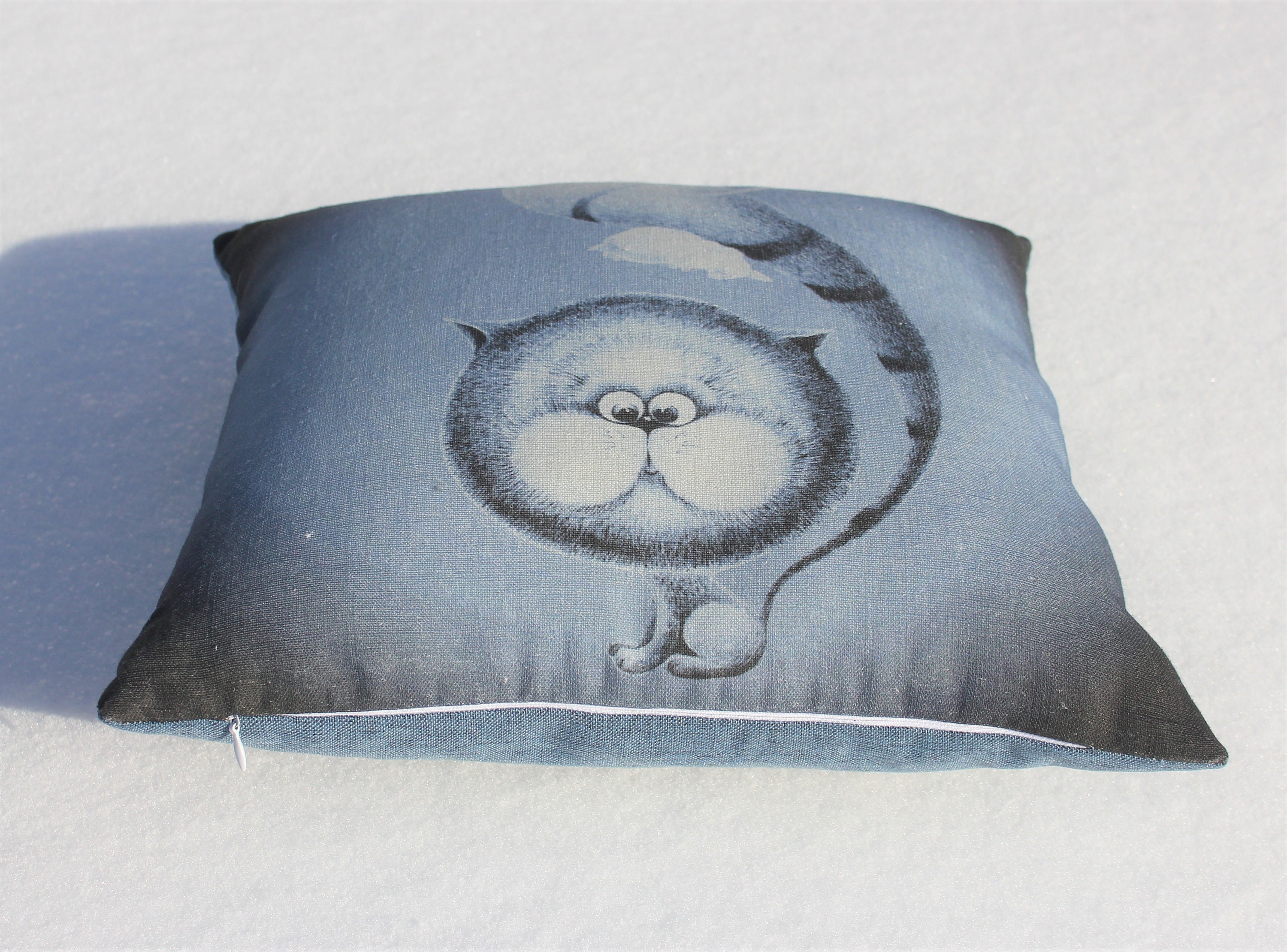 Kissen mit Katze. Künstlerwerk. Cat desing Etsy