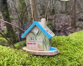 Handmade Wooden Tiny House with Secret: Interior Decor with Painted Flowers