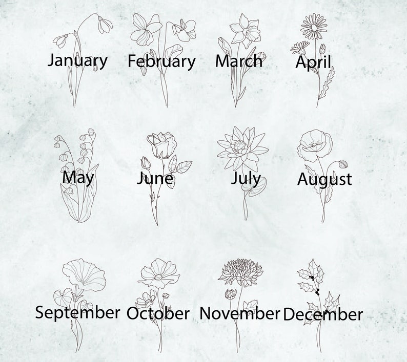 Birth Flower Wall Art Birth Month Flower Wall Art Framed Etsy