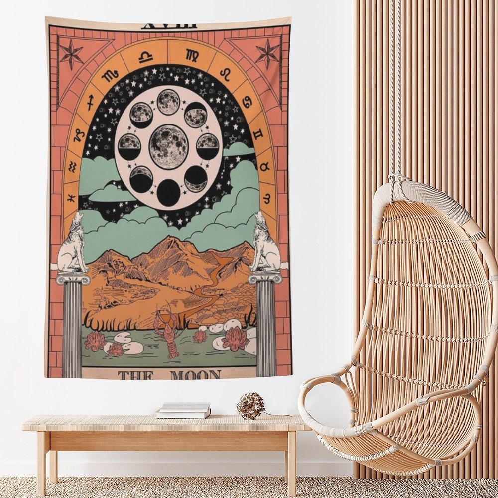 The moon tarot card tapestry hot sale