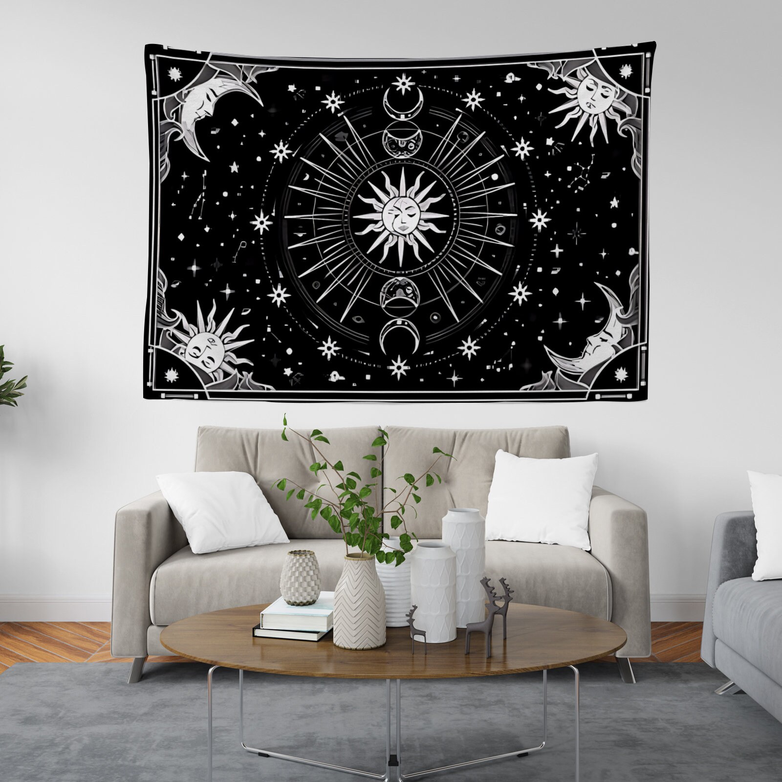 Zodiac Astrology Tapestry Black and White Constellation - Etsy