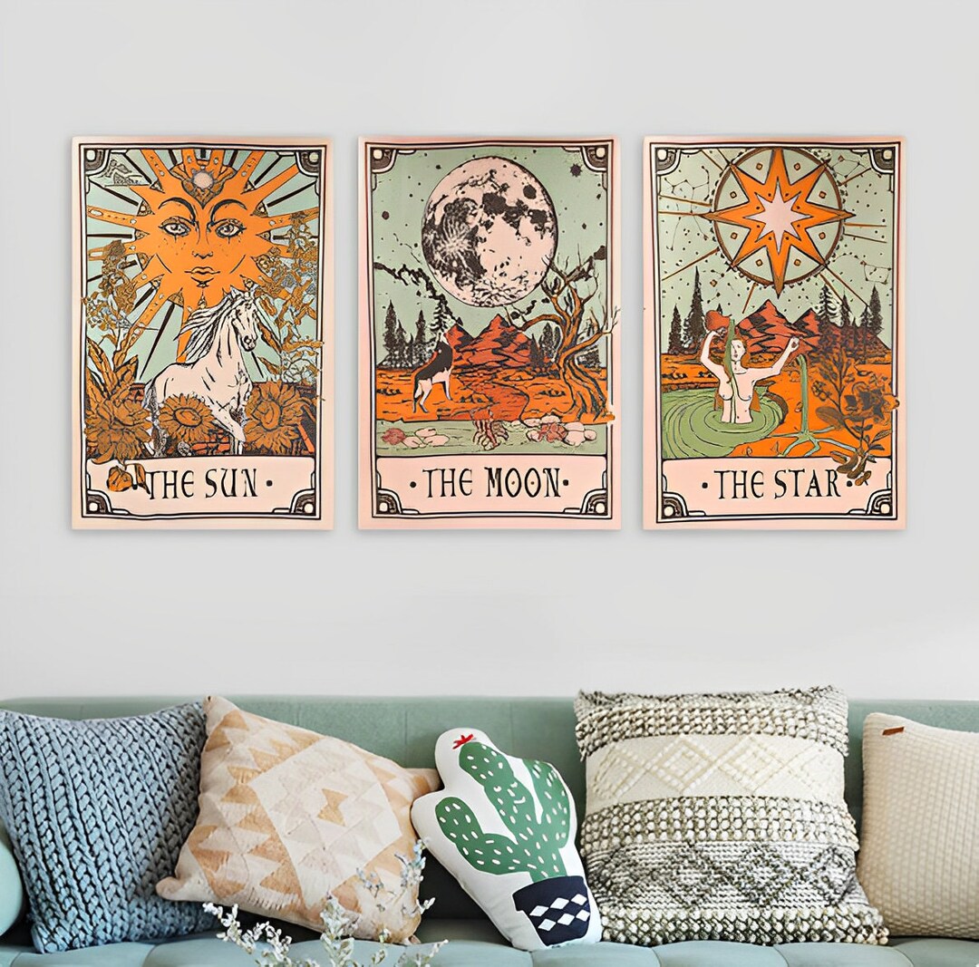 3 Pack Tarot Tapestry Sun Moon and Star Tarot Card Tapestry - Etsy