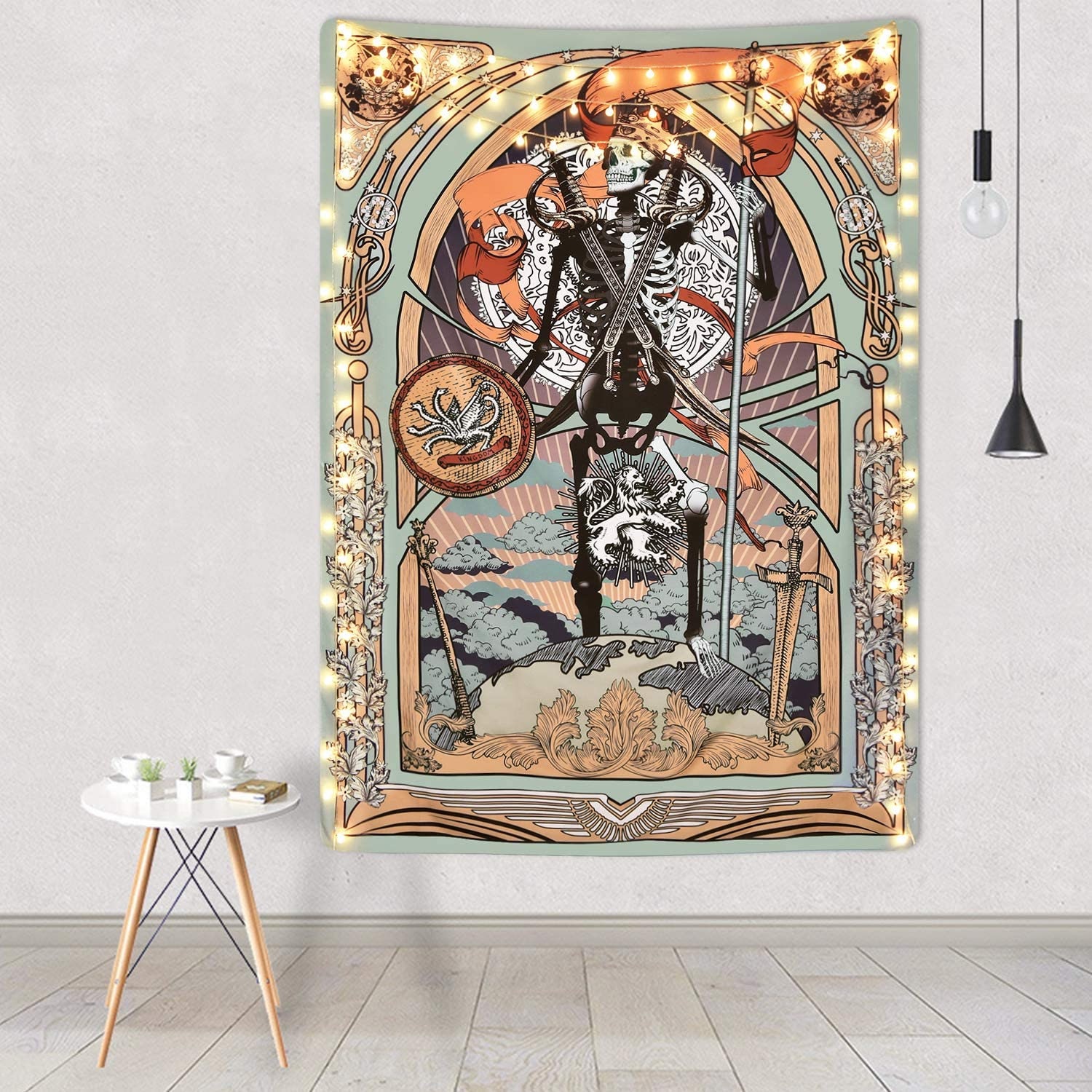 Skull Tapestry Tarot Card Tapestry Medieval Europe Skeleton - Etsy Australia