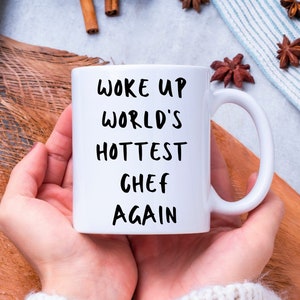 Chef coffee mug gift. Funny humorous saying novelty tea cup gift idea for chef / trainee chef. 11oz white ceramic best chef thank you mug