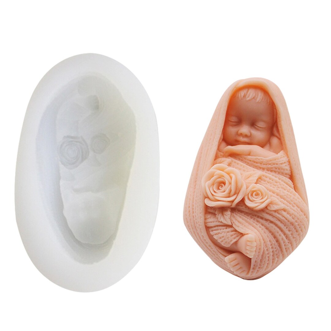 Baby Silicone Mold Rose Baby Soap Molds Gypsum Chocolate Etsy