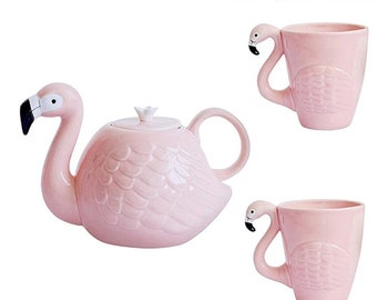 Polijsten capaciteit intelligentie Flamingo theepot - Etsy Nederland