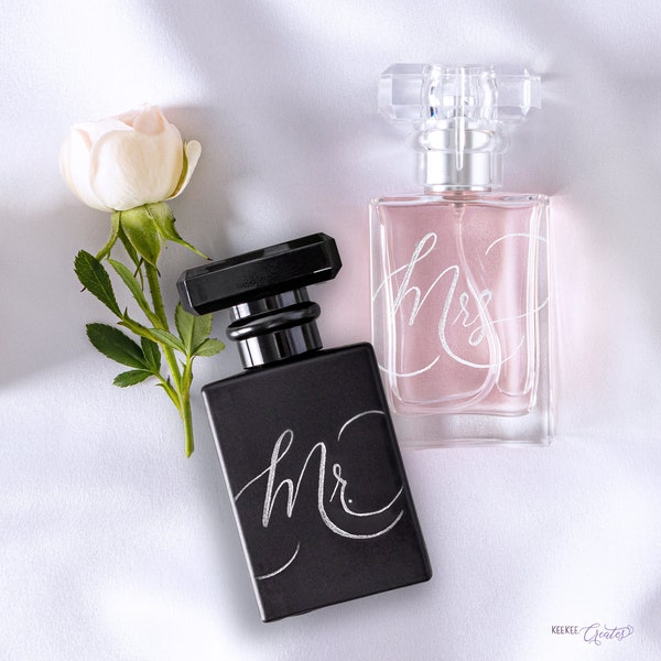 Mr and Mrs Engraved Perfume • Refillable Bottle Gift for Wedding •Bride/Groom Gift • Bridal Fragrance Bottle • Gift for Bride,Gift for Groom