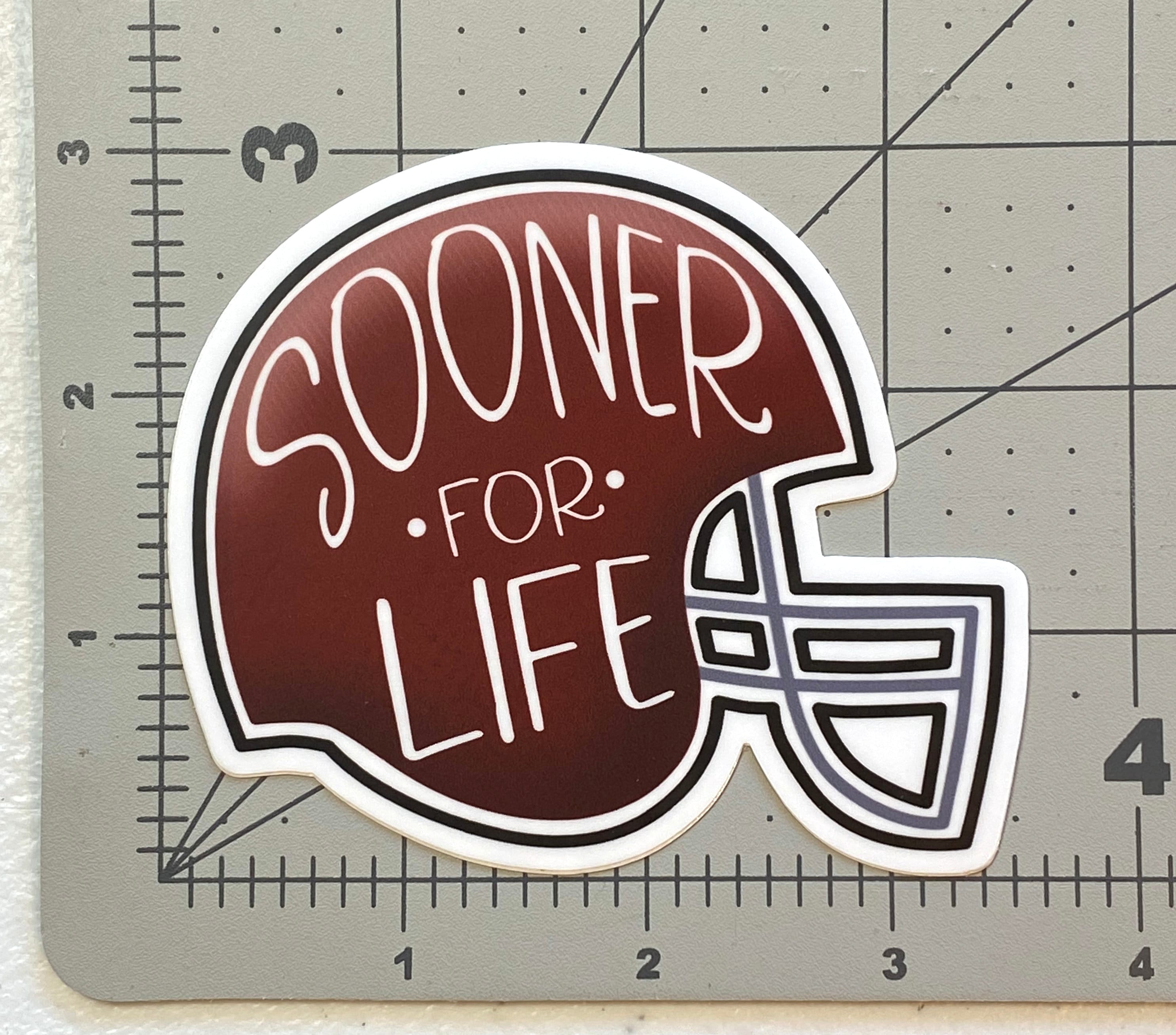Oklahoma Sooners Football Helmet Precision Cut Vinyl Decal / Sticker - USA Made