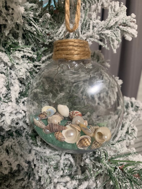 Clear Coastal Christmas Ornament Coastal Decor Beach Decor