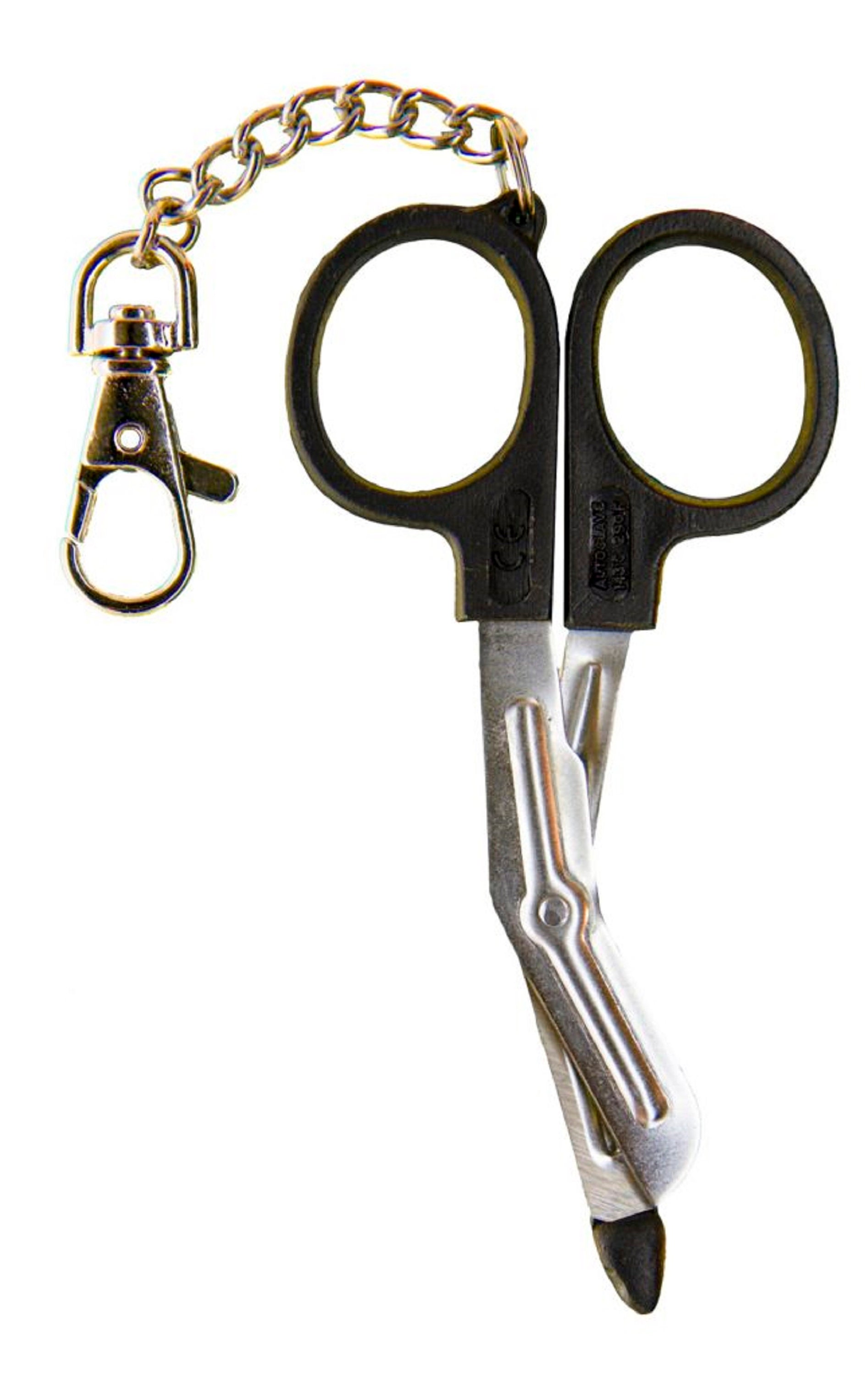 Mini Utility Scissors With Keychain Black Handle 