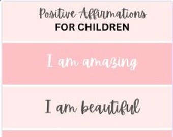 Positive Affirmation for Children | Printable Affirmations | PDF Printouts | Children's Worksheets | Affirmations for Kids | Printouts