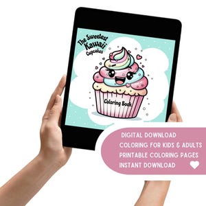 Kawaii Cupcake Coloring Book for Children Adults Coloring Digital Download Coloring for Kids Coloring Adults Cute Kawaii Cupcakes Coloring