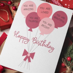 Birthday Card Positive Quotes Printable Birthday Card - Spread Joy with Inspirational Happy Birthday Card Digital for Friends/Family