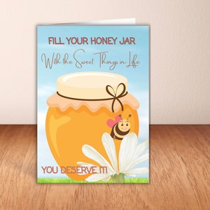 Biglietto d'auguri ispiratore a tema ape - Diffondi dolcezza e positività / Regalo per lei