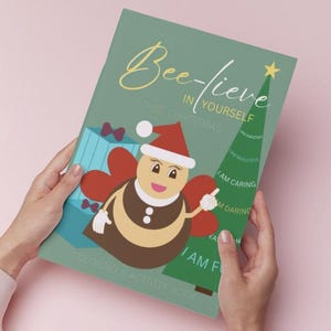 Weihnachts-Self-Care Arbeitsbuch für Kinder: Positive Affirmationen, Brief an Santa, Wunschliste, Freundlichkeitskommentare | Digital Druckbare Arbeitsmappe