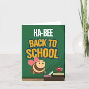 MOTIVATIONAL Druckbare Back to School Grußkarten für Kinder | Niedliches Bienen Design | Elternteil zu Kind | Selbstvertrauen & Aufregung steigern | Sofort