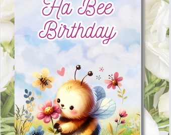 Kids Birthday Card | Digital & Printable Greeting | Blank Inside | Made in USA