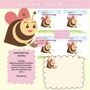 Valentines Card Activity Ha-Bee Valentines Day Cards Cute Bee Themed Card Ha-Bee Valentines Day Cards for Kids Fun Activities for Children