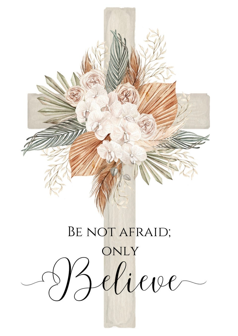 Bible Verse Card SVG: Cross & Floral Design Printable Card Digital ...