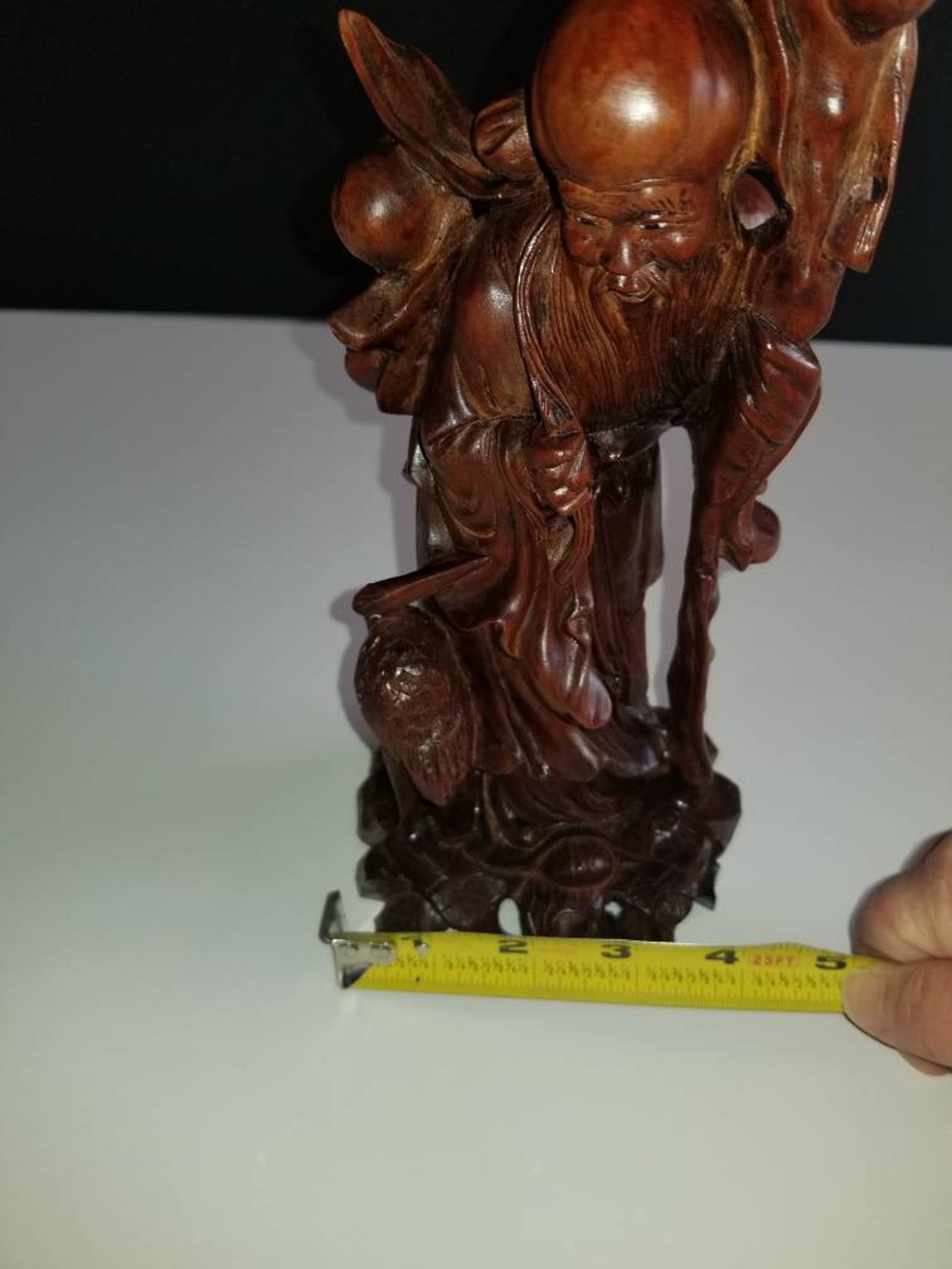 Vintage Chinese Wood Sculpture. Chinese God Shoulao. Rosewood Etsy