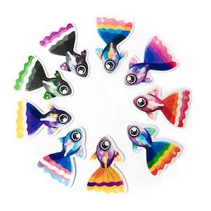 Pride Sticker Vinyle Poisson Guppy