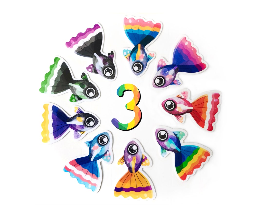 Pride Sticker Pack | Bundle of 3 Pride Flag Fish Vinyl Stickers - Etsy